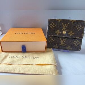 Authentic Louis Vuitton Monogram Compact Elise Wallet — Full Inclusion